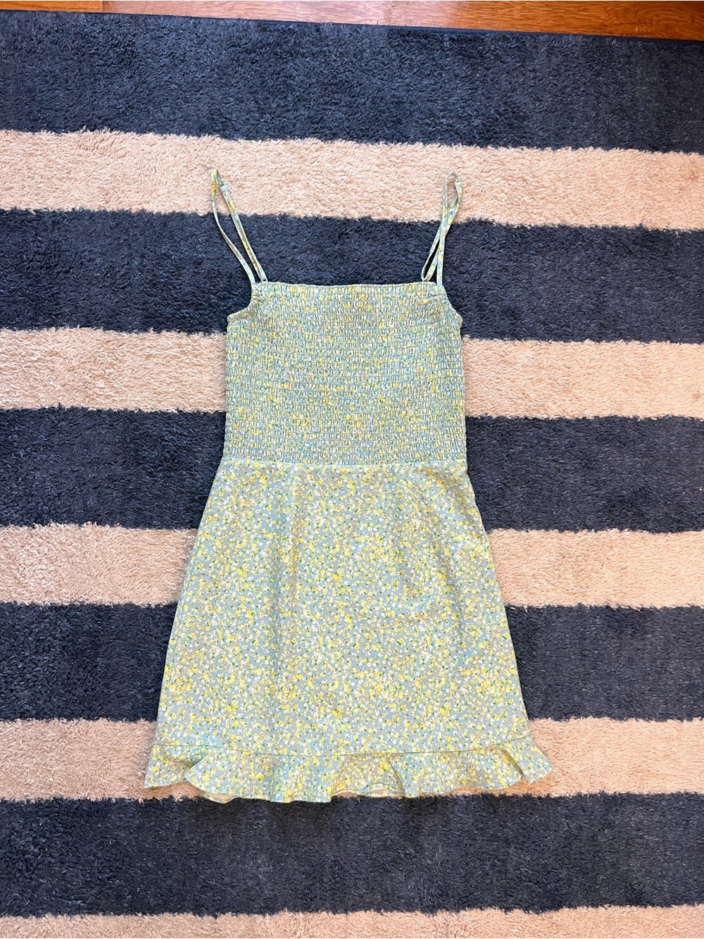 French Connection Women's Stacie Daisy Verona Mini Dress Green Blue Size 2